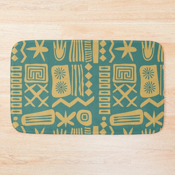 Item preview, Abstract Tribal Boho Organic Shapes Seamless Pattern Mustard and Teal designed and sold by Itaya Art.