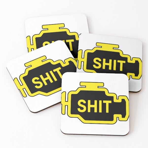 Item preview, Funny Check Engine Light SHIT Sticker - JDM Project Car Humor designed and sold by VectorBayGarage.