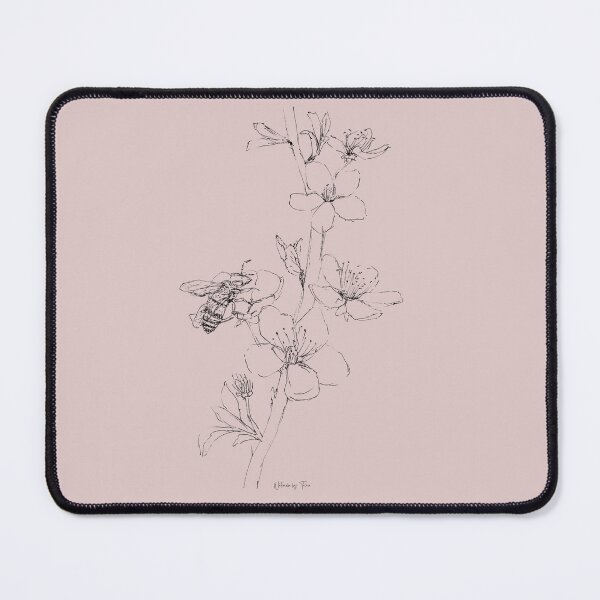 Item preview, Bee on Blossom Ink Drawing — Botanical Line Art designed and sold by watercolorbytelma.
