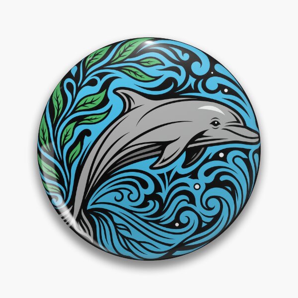 Item preview, Graceful Dolphin Ocean Waves Vector Graphic Art designed and sold by ZUMERI.