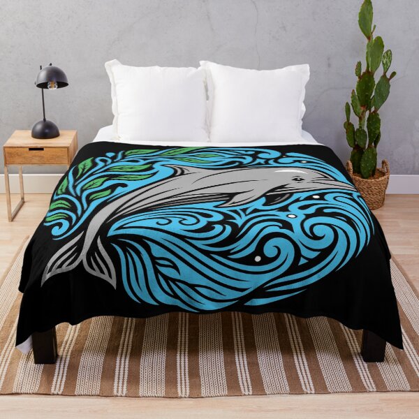 Item preview, Graceful Dolphin Ocean Waves Vector Graphic Art designed and sold by ZUMERI.
