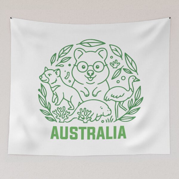 Item preview, Australian Wildlife Green designed and sold by Wolagno.
