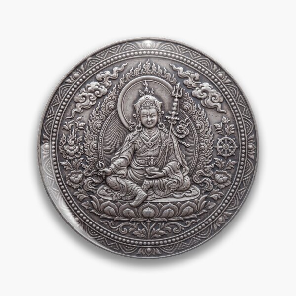 Item preview, Silver Padmasambhava Coin Art | Hindu Sacred Coin Design designed and sold by CosmicLotusArt.