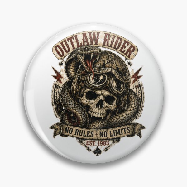 Item preview, Outlaw Rider Skull and Snake Vintage Design designed and sold by Nanthika.