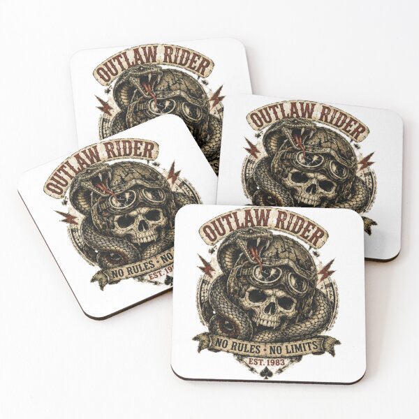 Item preview, Outlaw Rider Skull and Snake Vintage Design designed and sold by Nanthika.