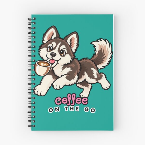 Item preview, Coffee On The Go Funny Husky Puppy Running With Coffee Cup Design designed and sold by RobertArt08.
