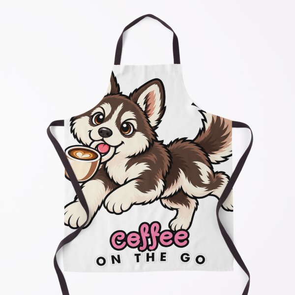 Item preview, Coffee On The Go Funny Husky Puppy Running With Coffee Cup Design designed and sold by RobertArt08.