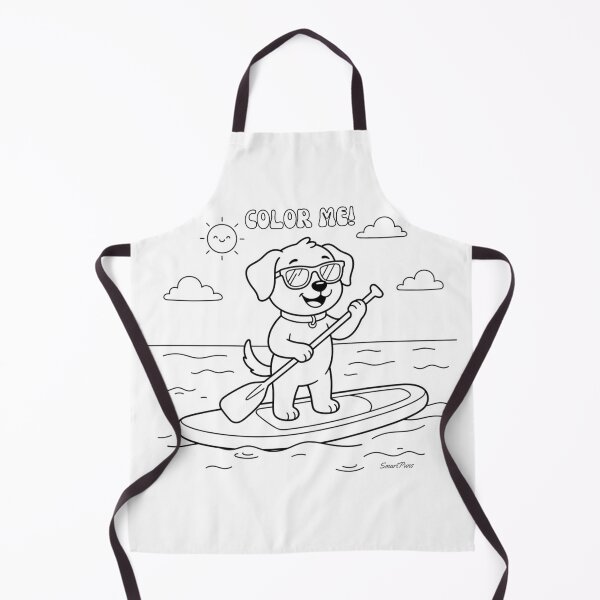 Item preview, Color Me Cute Dog SUP – Kids Coloring Book Page Stand Up Paddleboarding, Color-Your-Own Puppy Summer Beach Sticker Notebook Apparel designed and sold by SmartPuns.