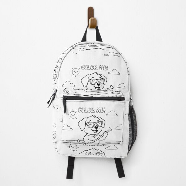 Item preview, Color Me Cute Dog SUP – Kids Coloring Book Page Stand Up Paddleboarding, Color-Your-Own Puppy Summer Beach Sticker Notebook Apparel designed and sold by SmartPuns.