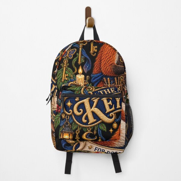 Item preview, The Midnight Keysmith – Mystical Embroidered Fox Medieval Fantasy Art designed and sold by Emoji Emblems.