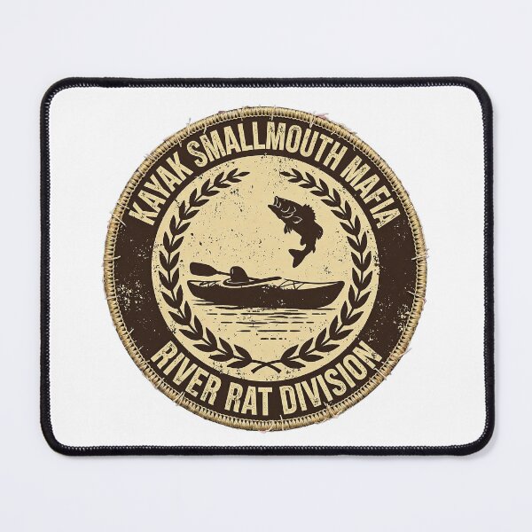 Item preview,  Kayak Smallmouth Mafia River Rat Division Kayak Bass Fishing Badge designed and sold by TauqeerArts.