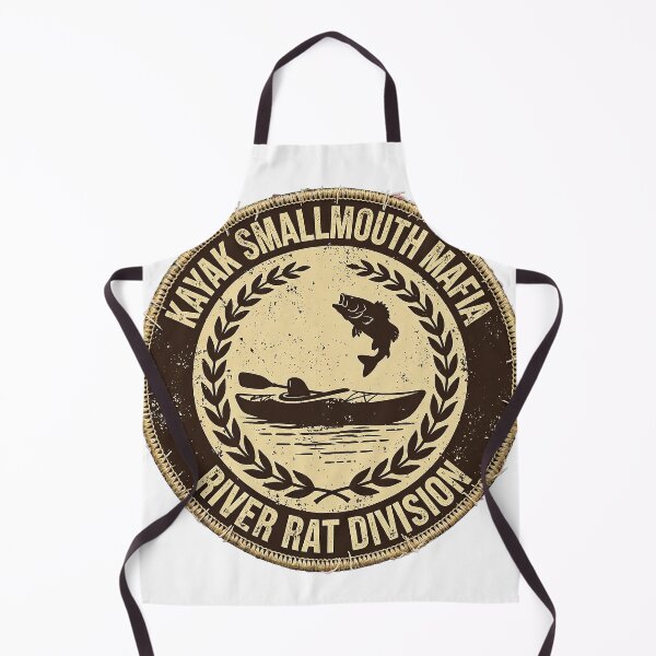 Item preview, Kayak Smallmouth Mafia River Rat Division Kayak Bass Fishing Badge designed and sold by TauqeerArts.