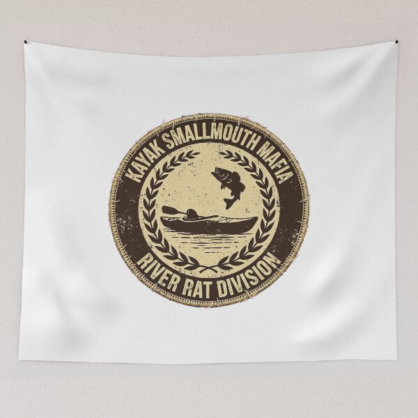 Item preview,  Kayak Smallmouth Mafia River Rat Division Kayak Bass Fishing Badge designed and sold by TauqeerArts.