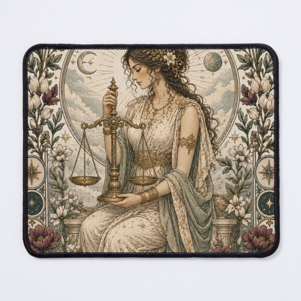 Item preview, Libra Zodiac Maiden | Celtic Fantasy Art | Medieval Balance & Justice designed and sold by doinitzart.