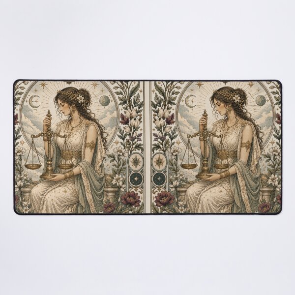 Item preview, Libra Zodiac Maiden | Celtic Fantasy Art | Medieval Balance & Justice designed and sold by doinitzart.