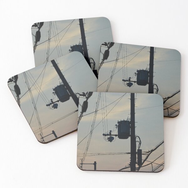 Item preview, Japanese Transformer and Power Lines at Sunset designed and sold by MiraNadaPrints.