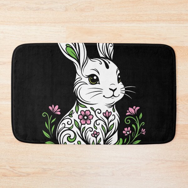 Item preview, Cute Botanical Bunny Vector Stencil Art designed and sold by ZUMERI.