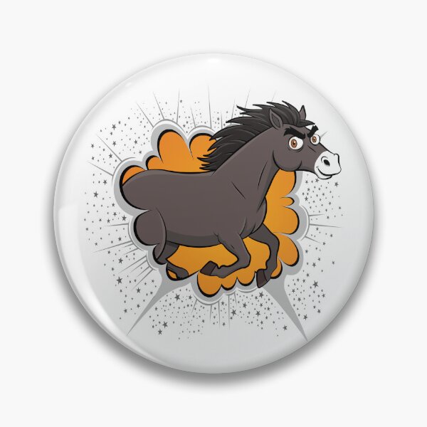 Item preview, A cartoon caricature of an Abaga horse galloping designed and sold by Cheval-de-coeur.