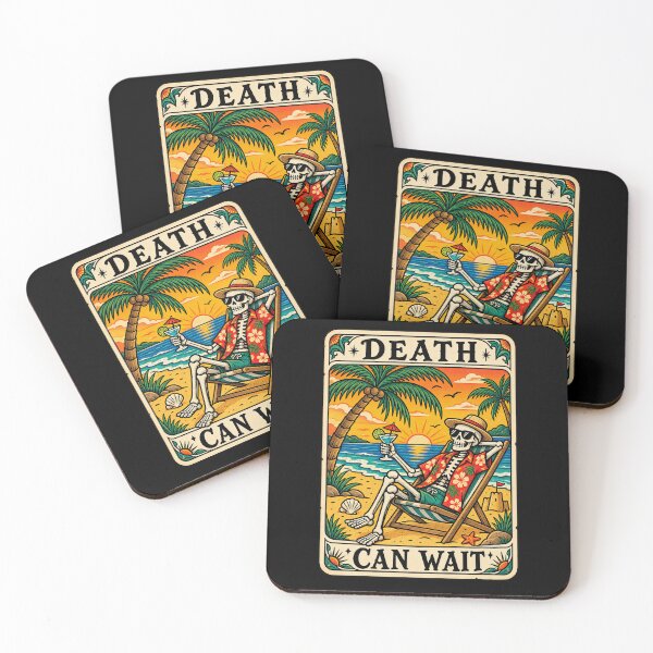 Item preview, Funny Beach Vacation Skeleton Tarot Card Humor Art designed and sold by elderberry.