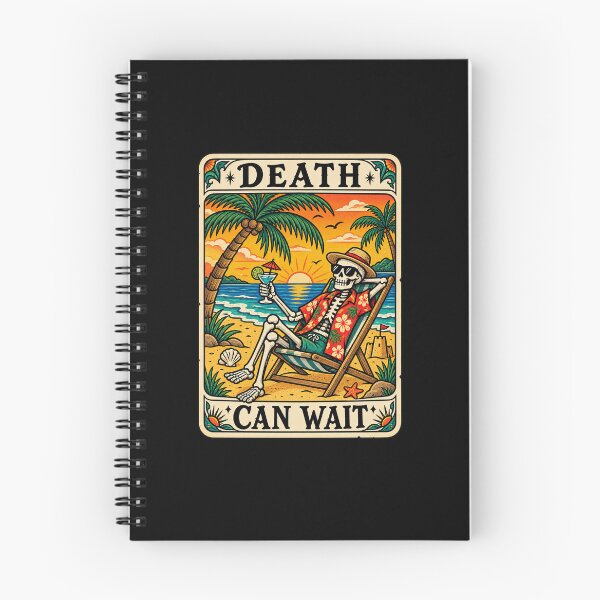 Item preview, Funny Beach Vacation Skeleton Tarot Card Humor Art designed and sold by elderberry.