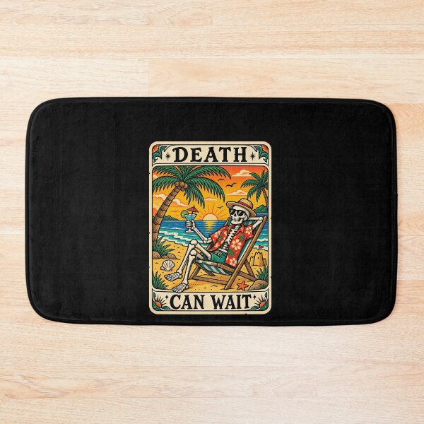 Item preview, Funny Beach Vacation Skeleton Tarot Card Humor Art designed and sold by elderberry.