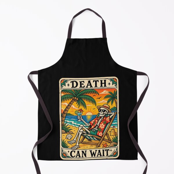 Item preview, Funny Beach Vacation Skeleton Tarot Card Humor Art designed and sold by elderberry.