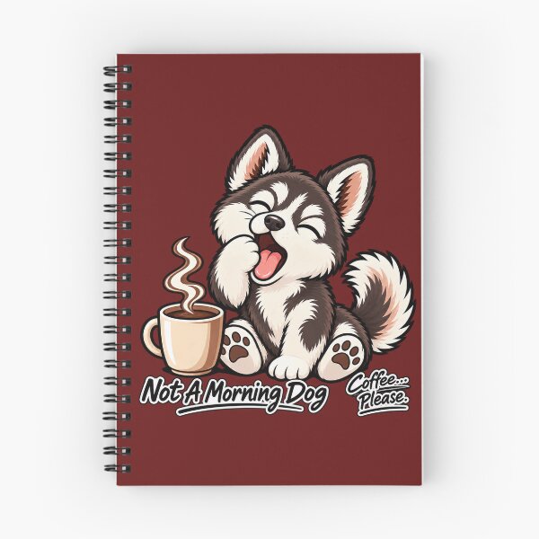 Item preview, Not A Morning Dog Funny Yawning Husky Puppy Coffee Please Design designed and sold by RobertArt08.