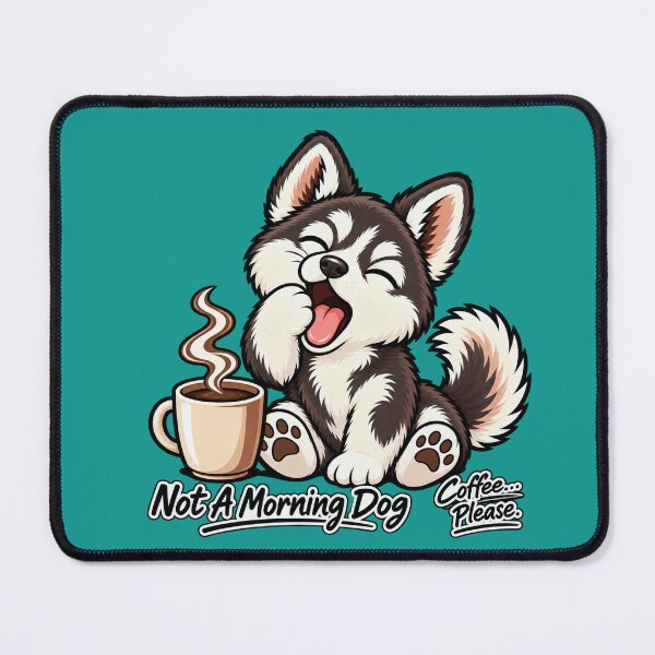 Item preview, Not A Morning Dog Funny Yawning Husky Puppy Coffee Please Design designed and sold by RobertArt08.