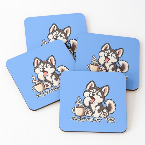 Item preview, Not A Morning Dog Funny Yawning Husky Puppy Coffee Please Design designed and sold by RobertArt08.