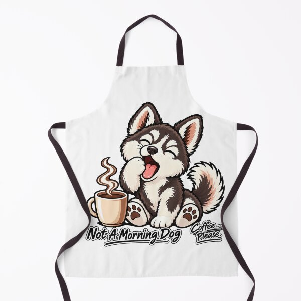 Item preview, Not A Morning Dog Funny Yawning Husky Puppy Coffee Please Design designed and sold by RobertArt08.
