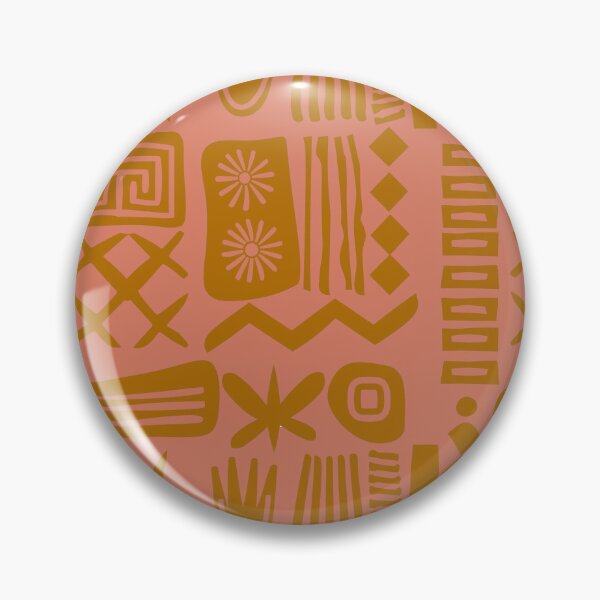 Item preview, Abstract Tribal Boho Organic Shapes Seamless Pattern Mustard and Salmon Pink designed and sold by Itaya Art.