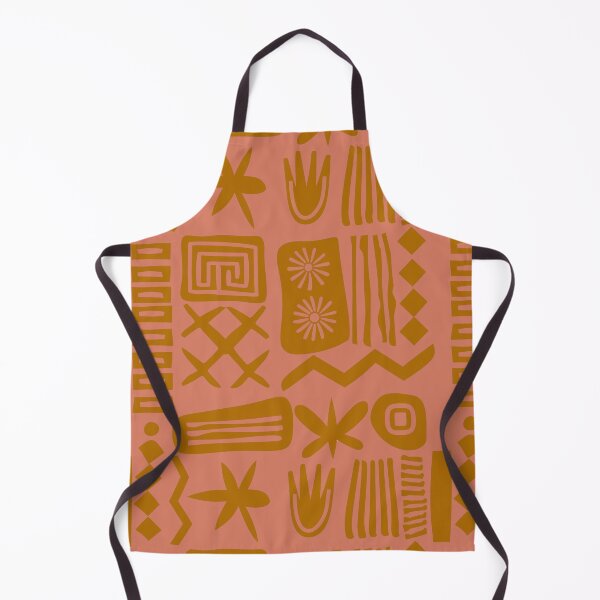 Item preview, Abstract Tribal Boho Organic Shapes Seamless Pattern Mustard and Salmon Pink designed and sold by Itaya Art.