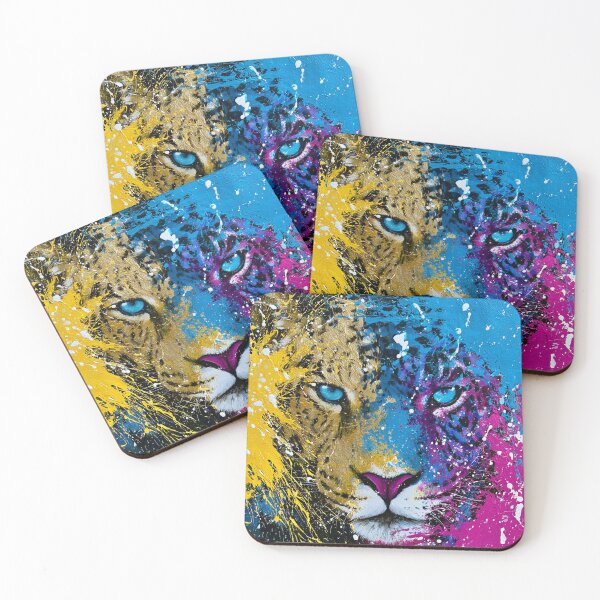 Item preview, colorful jaguar, big cat portrait designed and sold by dcrc.