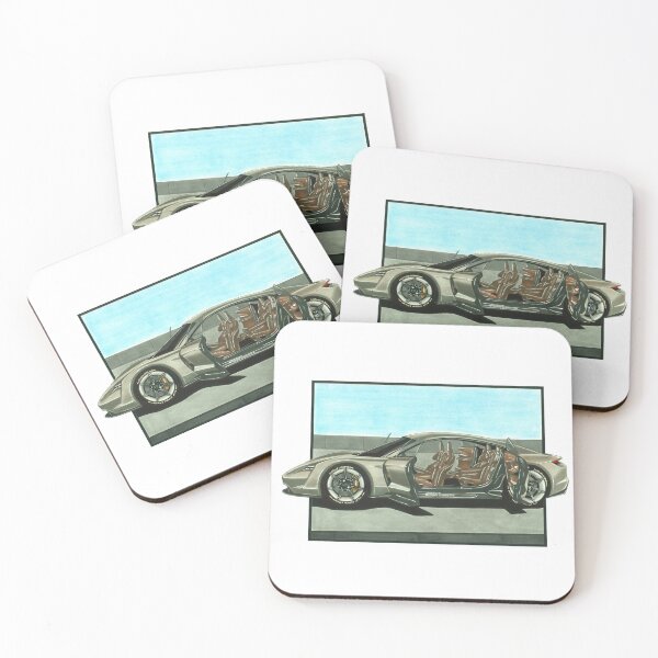 Item preview, Exclusive drawing modern futuristic germany supercar Taycan Turbo S Mission E designed and sold by Cars23.
