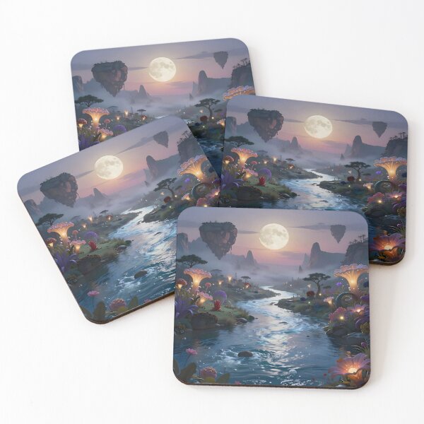 Item preview, Magical Islands Floating Above an Enchanted Stream designed and sold by Fanta-sticky.