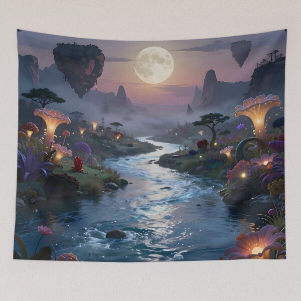 Item preview, Magical Islands Floating Above an Enchanted Stream designed and sold by Fanta-sticky.