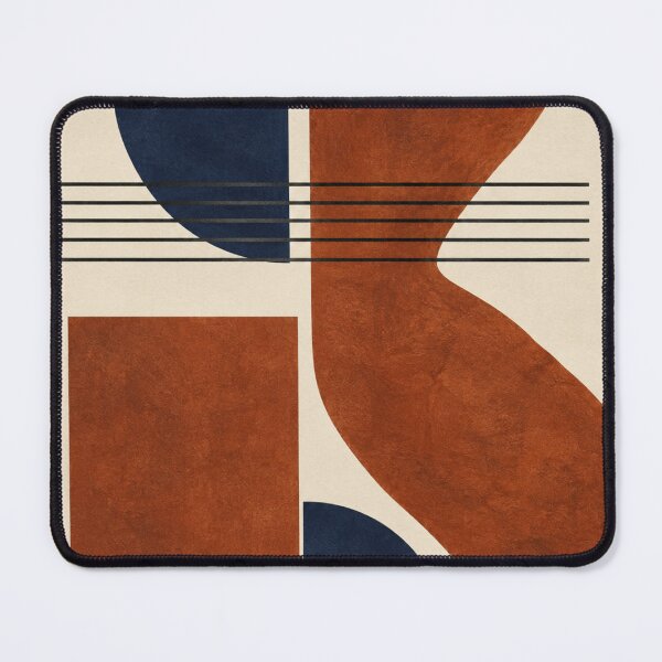 Item preview, Japandi Abstract Geometric Shapes in Terracotta and Navy Blue designed and sold by Zaramodo.