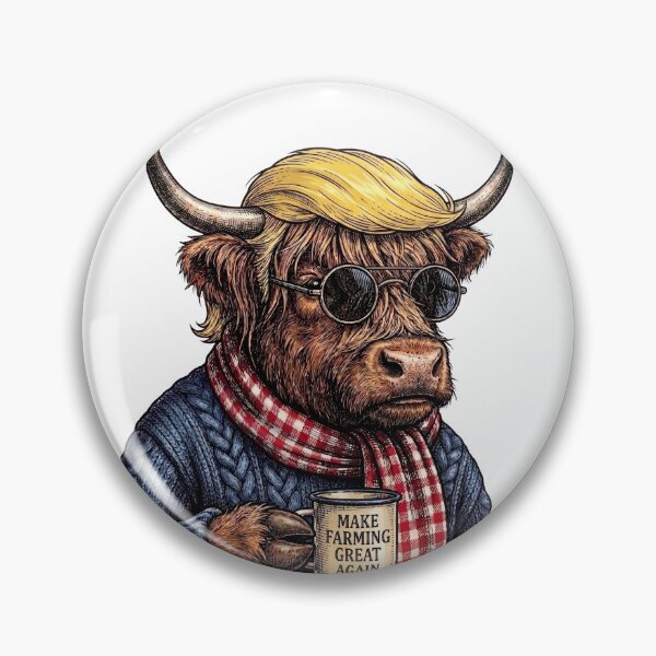 Item preview, Funny Trump Hair Highland Cow designed and sold by Tiffany Roy.
