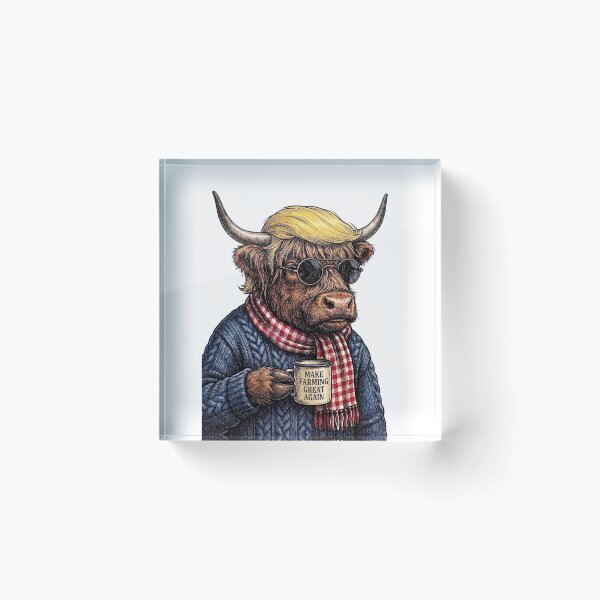 Item preview, Funny Trump Hair Highland Cow designed and sold by Tiffany Roy.