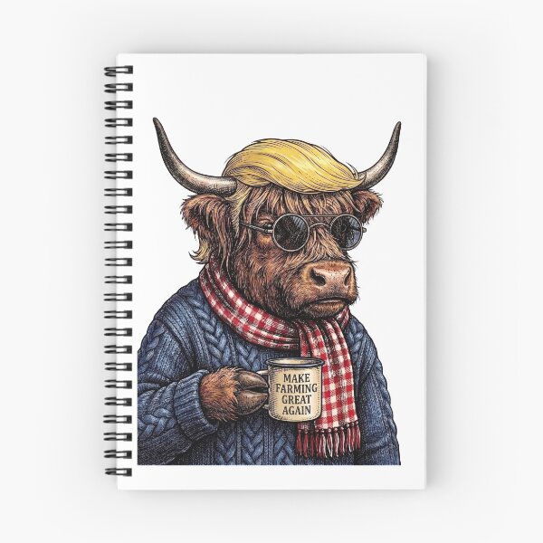 Item preview, Funny Trump Hair Highland Cow designed and sold by Tiffany Roy.