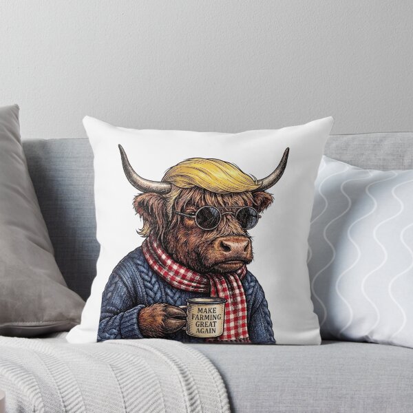 Item preview, Funny Trump Hair Highland Cow designed and sold by Tiffany Roy.