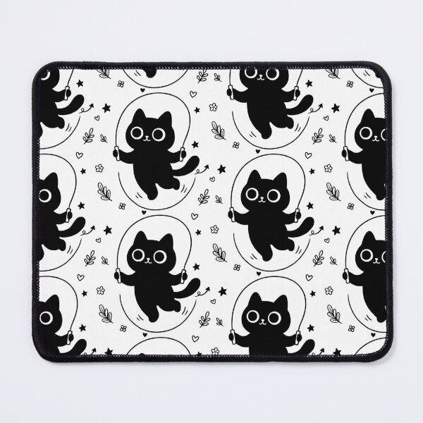 Item preview, Cute Kawaii Black Cat Jumping Rope Playful Doodle Art designed and sold by Cipher & Soul.