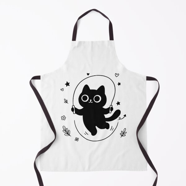 Item preview, Cute Kawaii Black Cat Jumping Rope Playful Doodle Art designed and sold by Cipher & Soul.