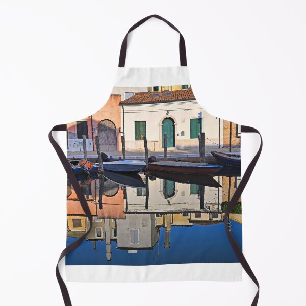 Item preview, Perfect water reflection of colorful houses and boats in Chioggia canal, Italy designed and sold by goceris.