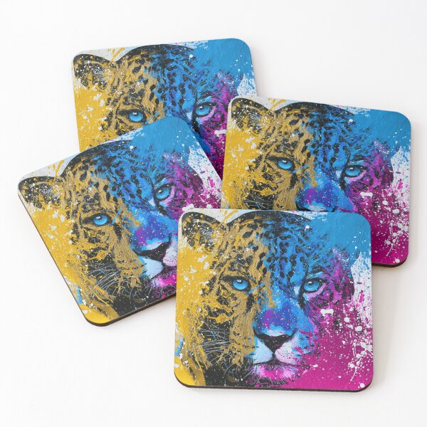 Item preview, colorful jaguar, big cat portrait designed and sold by dcrc.