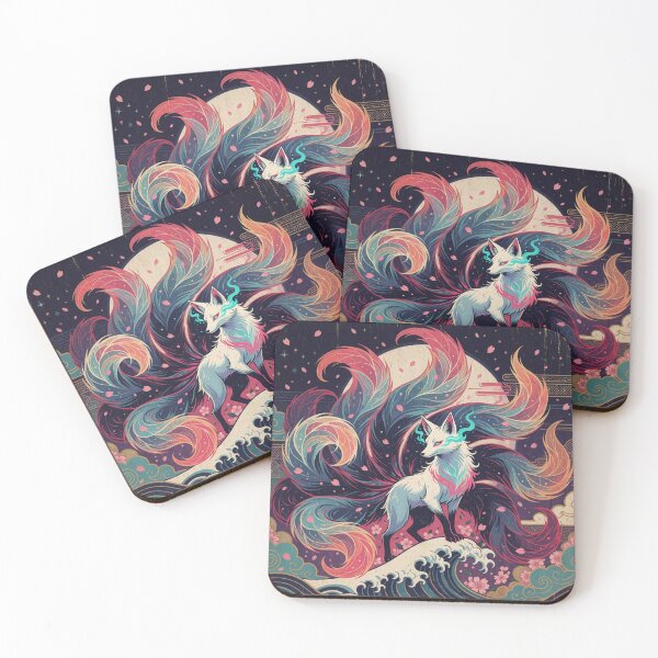 Item preview, Mystical Nine-Tailed Kitsune Japanese Fox Spirit designed and sold by AillustriaAK.