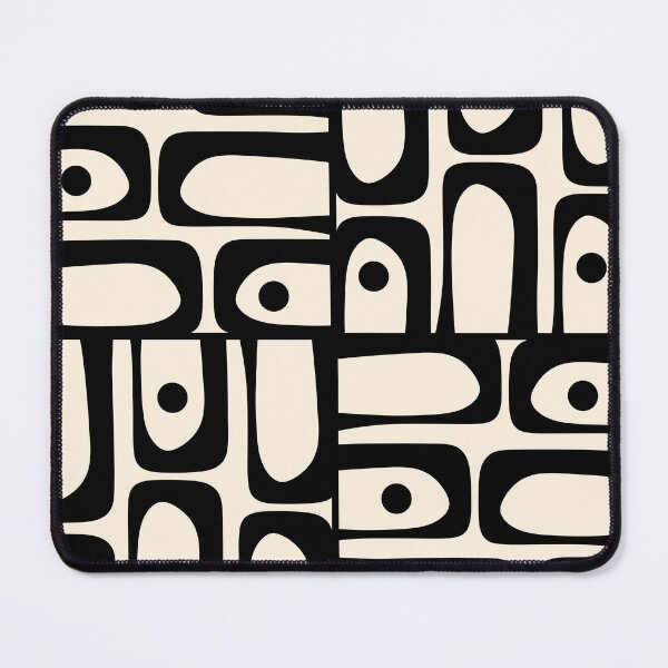 Item preview, Mid Century Modern Abstract Black and Cream Piquet Tiled Pattern designed and sold by kierkegaard.