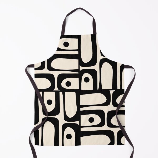 Item preview, Mid Century Modern Abstract Black and Cream Piquet Tiled Pattern designed and sold by kierkegaard.