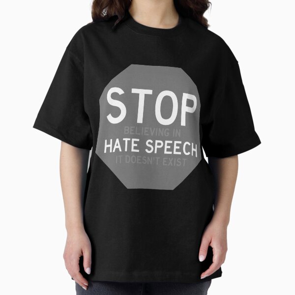Item preview, Stop (believing in) hate speech gray version designed and sold by SkinwalkerTees.