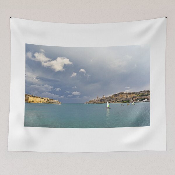 Item preview, Panoramic view of Valletta skyline and Fort Ricasoli with sailboats in Malta designed and sold by goceris.